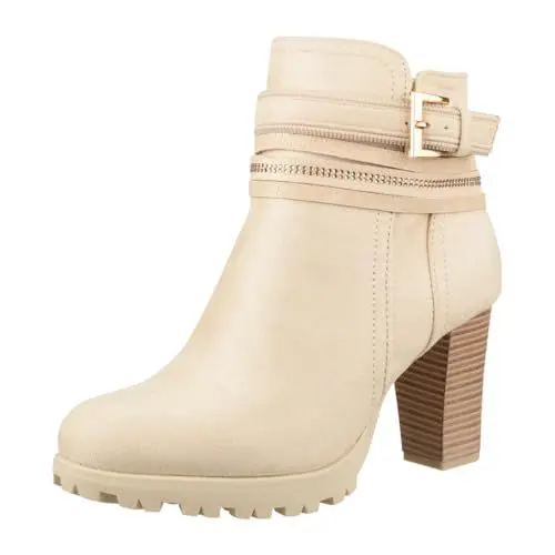 Produktbild: Elara Damen Stiefelette Ankle Boots Chunkyrayan 2018 C292-1-Beige-40