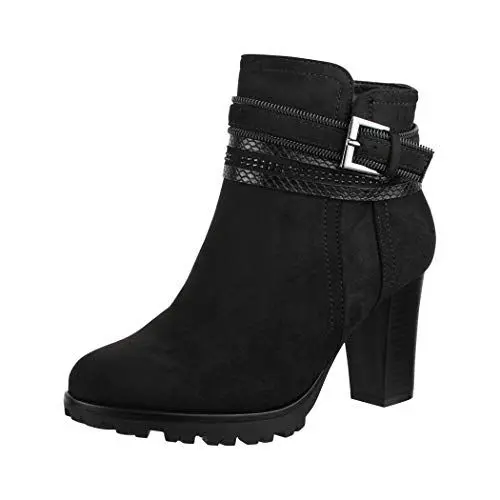 Produktbild: Elara Damen Stiefelette Ankle Boots Chunkyrayan 2018 C292-1-Black-38