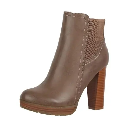 Produktbild: Elara Damen Stiefelette Ankle Boots Chunkyrayan EL500 Alt Khaki-40