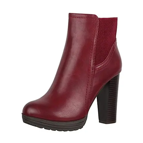 Produktbild: Elara Damen Stiefelette Ankle Boots Chunkyrayan EL500 Bordeaux-41