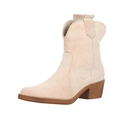 Produktbild: Elara Damen Stiefeletten Cowboy Boots Chunkyrayan 301-A31S Beige-36