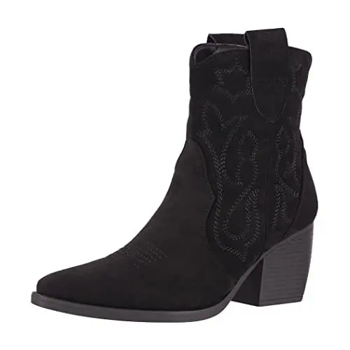Produktbild: Elara Damen Stiefeletten Cowboy Boots Chunkyrayan DE326S Black Suede-40
