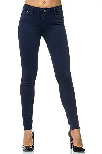 Produktbild: Elara Damen Stretch Hose Jeans Skinny Elastisch Chunkyrayan EL09-2-Dk-Blue 38 (M)