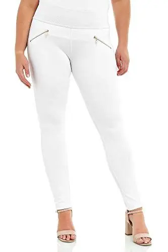 Produktbild: Elara Damen Stretch Hose Jegging Skinny Chunkyrayan A08-9 White 46 (3XL)
