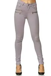 Produktbild: Elara Damen Stretch Hose Skinny Fit Jegging Chunkyrayan H86-26 Lt.Grey 54 (7XL)