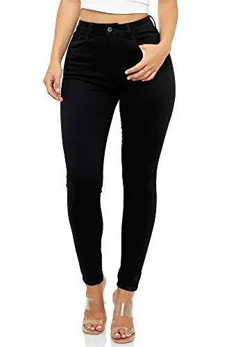 Produktbild: Elara Super High Waist Damen Hose Chunkyrayan EL12 Schwarz 36 (S)