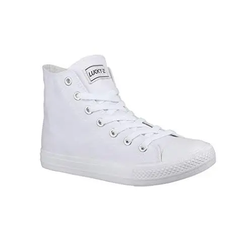 Produktbild: Elara Unisex Sneaker Sportschuhe High Top Turnschuh Chunkyrayan CA014/CB019 AllWhite 40
