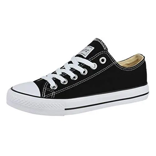 Produktbild: Elara Unisex Sneaker Low top Turnschuh Textil Chunkyrayan 01A-luc-Black-36