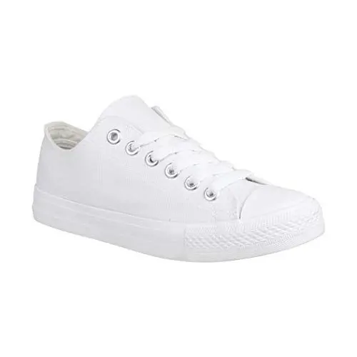 Produktbild: Elara Unisex Sneaker Low top Turnschuh Textil Chunkyrayan 3500-3501 Allwhite-41M