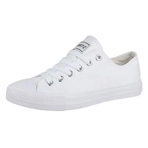 Produktbild: Elara Unisex Sneaker Low top Turnschuh Textil Chunkyrayan 36-46 01-A-AllWhite-46