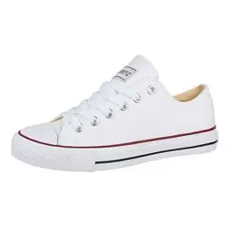 Produktbild: Elara Unisex Sneaker Low top Turnschuh Textil Chunkyrayan 36-46 01-A-Weiss-47