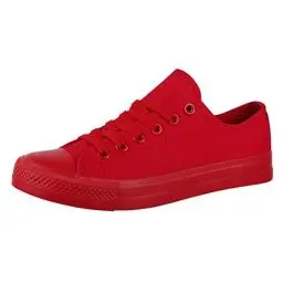 Produktbild: Elara Unisex Sneaker Low top Turnschuh Textil Chunkyrayan ZY9032 AllRed-45