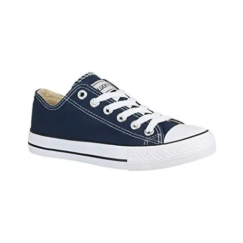 Produktbild: Elara Unisex Sneaker Sportschuhe fur Herren und Damen Low top Turnschuh Textil Schuhe Grosse 38, Farbe Blau