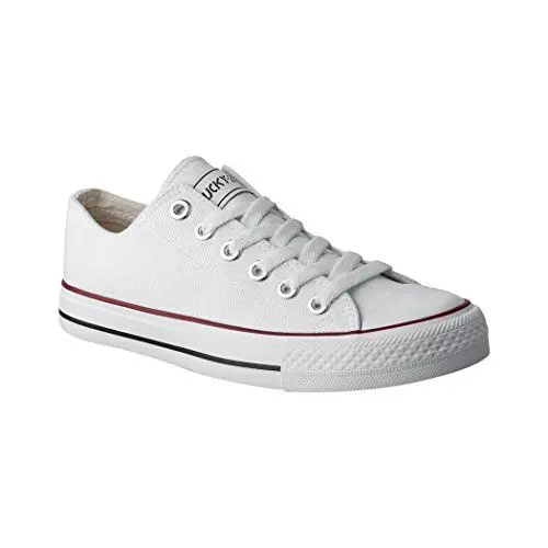 Produktbild: Elara Unisex Sneaker Textil Turnschuh Low top Chunkyrayan 089-A-Weiss-43