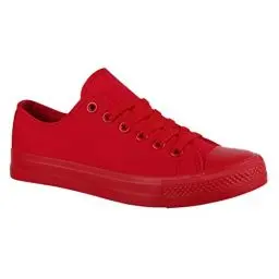 Produktbild: Elara Unisex Sneaker Textil Turnschuh Low top Chunkyrayan ZY9032-RotN-36P
