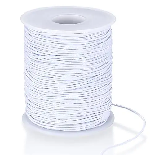 Produktbild: Elastische Faden, 1 mm x 100m/328ft Elastisch Perlenschnur Gummiband, Beading Thread, Elastische Schnur für DIY Halskette Armband Handwerk Schmuckherstellung - Weiß