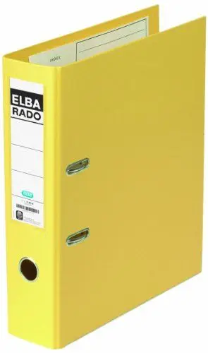 Produktbild: Elba Ordner A4, aus Kunststoff, rado plast, 8 cm breit, gelb, 20 Stück