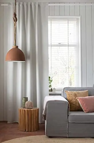 Produktbild: Elbersdrucke Gardine mit verdeckten Schlaufen Midnight 00 weiß verdunkelnd wärmeisolierend energiesparend 300x140cm 201968 Vorhang für Wohnzimmer Schlafzimmer Küche Flur Kinderzimmer