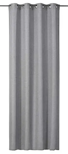 Produktbild: Elbersdrucke blickdichter Ösenschal FD Lino 07 grau verdunkelnd 255 x 140 cm 187033 Vorhang für Wohnzimmer Schlafzimmer Kinderzimmer