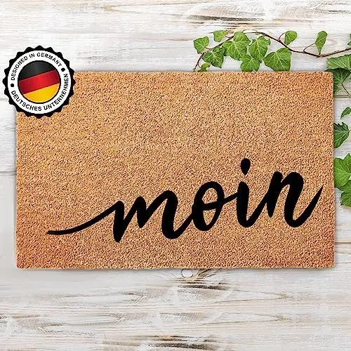 Produktbild: ElbFuchs® Fußmatte Kokos 60x40cm | Moin | (EXTRA LANGLEBIG & rutschfest) | Kokosmatte Fussmatte Aussen & Innen | Fußabtreter für Haustür