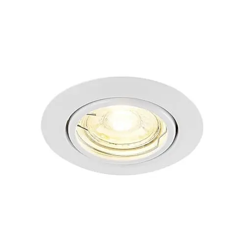Produktbild: ELC 10er Set Einbaustrahler flach, schwenkbar 30°, Einbauleuchte je 1x GU10 max. 35W, ohne Leuchtmittel, IP20, Decken Spot Wohnzimmer, Esszimmer