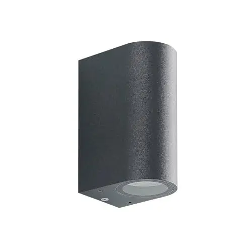 Produktbild: ELC LED Wandlampe aussen, Schutzart IP44, Anthrazit, Up- and Downlight, LED Wandleuchte aussen, Aussenleuchte, LED Strahler, Spot, 2 x 5W GU10 LED Leuchtmittel, Aussenleuchte Wand, Außenbeleuchtung