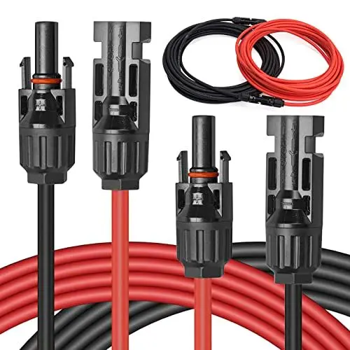 Produktbild: Elecoutek Solarkabel Verlängerung, 5M 4mm² Solar Verlängerungskabel mit Solarstecker, 12AWG Photovoltaik Verbindungskabel Solarpanel Kabel für Balkonkraftwerk Wohnwagen(Rot + Schwarz)