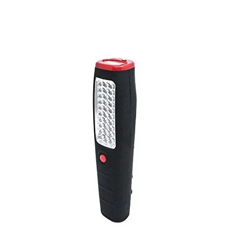 Produktbild: Electraline 58063 Taschenlampe mit 7, Arbeitsscheinwerfer mit 30 LED, Aufhänger und Magnet, Schwarz/Rot