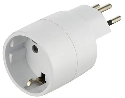 Produktbild: Electraline 70040 Reiseadapter (Schuko) 2 Europa in die 3 Pins Schweiz, weiß