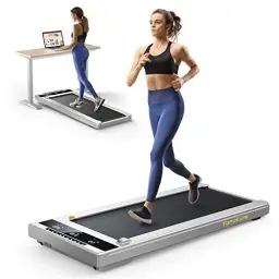 Produktbild: Electric Treadmill Space Saving, Walking Pad Laufband mit LED, 1-10km/h Laufband für Zuhause, Under Desk Schreibtisch Treadmill für Zuhause & Büro, Großer Lauffläche, Fernbedienung und App