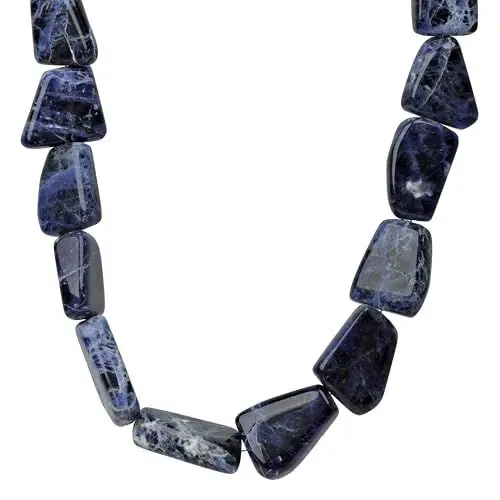 Produktbild: ELEDORO echter Sodalith Halskette Collier für Damen aus Silber 925 47cm lang