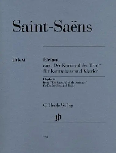 Produktbild: Elefant (Karneval der Tiere). Kontrabass, Klavier: Besetzung: Kontrabass und Klavier (G. Henle Urtext-Ausgabe)