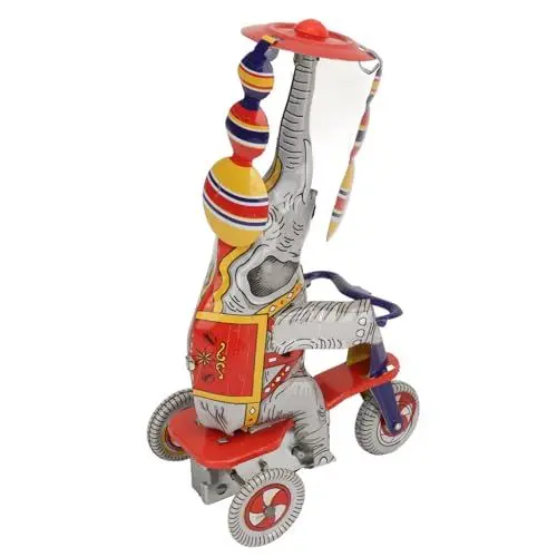 Produktbild: Elefant Aufziehspielzeug, Lustiger Elefant aus Eisen auf Dreirad, Blechspielzeug, Retro, Einzigartig, Handgefertigt für die Sammlung