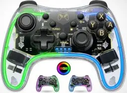 Produktbild: Elegamefy Controller für Nintendo Switch, Ersatz für Switch Controller Original mit RGB Licht, Wireless Switch Pro Controller Kompatibel PC/Android/iOS/Switch/Lite/OLED