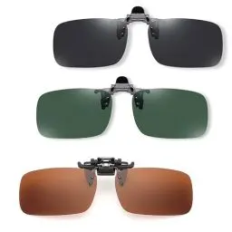 Produktbild: Elegance-go Polarisierte Brille Clip,3 Stück Sonnenbrille Clip Herren Dame Polarisiert Clip Sonnenbrille Aufsatz Clip on Sonnenbrille für Männer Frauen Fahren Reise Outdoor Sport(3 Farben)