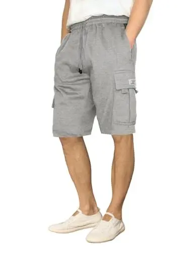 Produktbild: Elegancity Kurze Hosen Herren Shorts Herren Sommer Urlaub Jogginghose Herren Regular Fit Cargo Arbeitshosen Männer Kurz Grau M