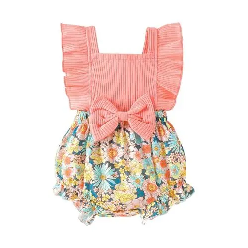 Produktbild: Elegante Kleider Mädchen Strandkleider Pyjama Mädchen Kinder Kleinkind Baby Mädchen Frühling Floral Rüschen Kleid Kleidung (Pink, 12-18 Months)