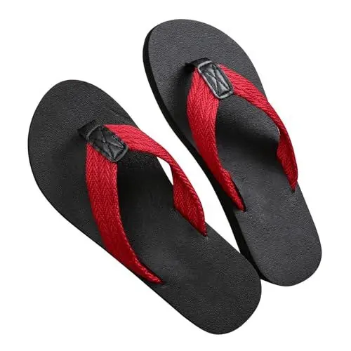 Produktbild: Elegante Schuhe Herren Lackleder Weiche Unterseite Clip Füße Sandalen Hausschuhe Studenten Draußen Tragen Strandschuhe Anzug Schuhe Herren Schwarz (Red, 41)