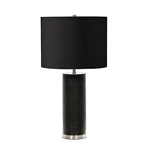 Produktbild: Elegante Tischlampe LEILA Schwarz Porzellan Ø36cm H:65cm Design Bodenlampe Wohnzimmer Schlafzimmer Loft