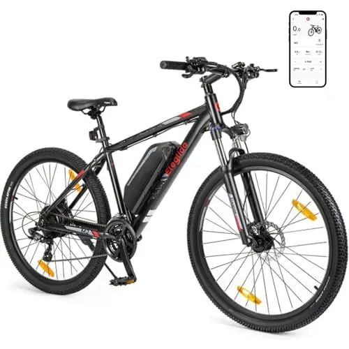 Produktbild: Eleglide M2 E Bike Herren Damen mit 36V 15Ah Abnehmbarer Akku, 27,5/29 Zoll Offroad E Mountainbike, Elektrofahrrad Pedelec mit APP, 24 Gänge Schaltung, Reichweite bis zu 125 KM (27,5 Zoll)
