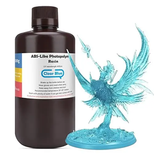 Produktbild: ELEGOO 405nm ABS-Like Resin, LCD UV Rapid Resin für LCD/DLP 3D Drucker Photopolymer 1000g Wasserblau