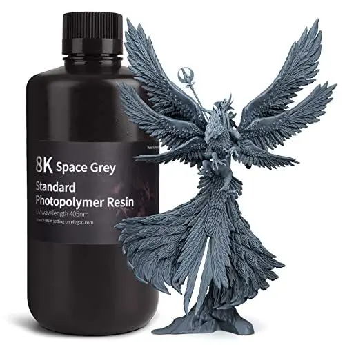 Produktbild: ELEGOO 8K Standard Photopolymer Resin 405nm UV-härtendes Harz Beste für Saturn 2 8K LCD 3D Drucker Space Grau 1000G
