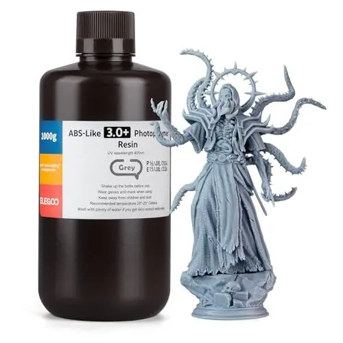 Produktbild: ELEGOO ABS-Like Resin 3.0 Plus, Verbessertes 3D-Drucker Photopolymer Harz, Höhere Hitzebeständigkeit, Schnelle Aushärtung, Hohe Präzision, Nicht Spröde, Grau 1000g