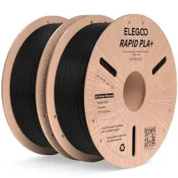 Produktbild: ELEGOO High Speed PLA+ Filament 1.75mm Schwarz 2KG, Rapid PLA Plus 3D Drucker Speedy Filament für 0-600 mm/s Hochgeschwindigkeitsdruck, Maßgenauigkeit +/-0,02mm, 2 Stück 1kg Spule (2.2lbs)