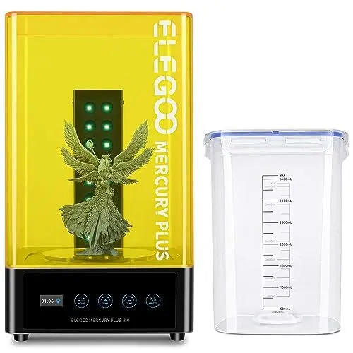 Produktbild: ELEGOO Mercury Plus V2 2 in 1 Waschen und Aushärten Maschine für Mars Photon S Photon Mono LCD DLP SLA 3D Gedruckt Modelle Harz UV Härtungsbox mit Rotary Aushärten Drehscheibe und Waschen Eimer