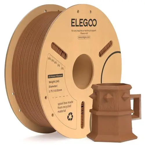 Produktbild: ELEGOO PLA+ Filament 1.75mm Braun 1KG, PLA Plus 3D Drucker Filament, Härter und Stärker 3D Druckmaterialien, Maßgenauigkeit +/-0,02mm, Kompatibel mit FDM-Drucker(1KG/Spool, 2.2lbs)