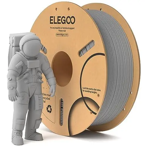 Produktbild: ELEGOO PLA Filament 1.75mm Grau 1KG, 3D Drucker Filament Maßgenauigkeit +/- 0,02 mm, 1kg Pappspule (2.2lbs) Filament-3D-Druckmaterialien Passt für die meisten FDM 3D-Drucker
