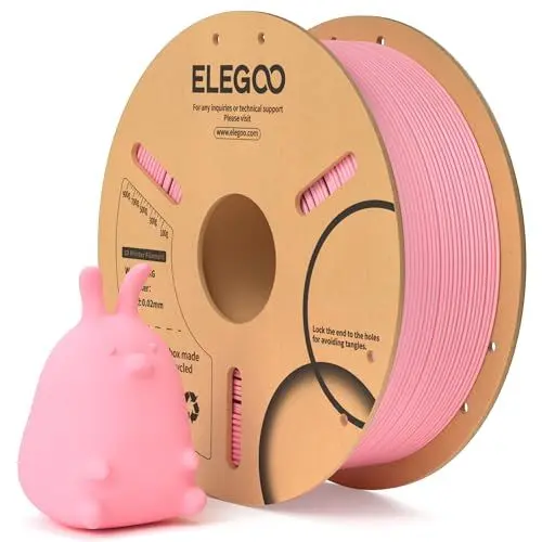 Produktbild: ELEGOO PLA Filament 1.75mm Rosa 1KG, 3D Drucker Filament Maßgenauigkeit +/- 0,02 mm, 1kg Pappspule (2.2lbs) Filament-3D-Druckmaterialien Passt für die meisten FDM 3D-Drucker