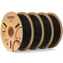 Produktbild: ELEGOO PLA Filament 1.75mm Schwarz 4KG, 3D Drucker Filament Maßgenauigkeit +/- 0,02 mm, 4kg Pappspule (8.8lbs) Filament-3D-Druckmaterialien Passt für die meisten FDM 3D-Drucker