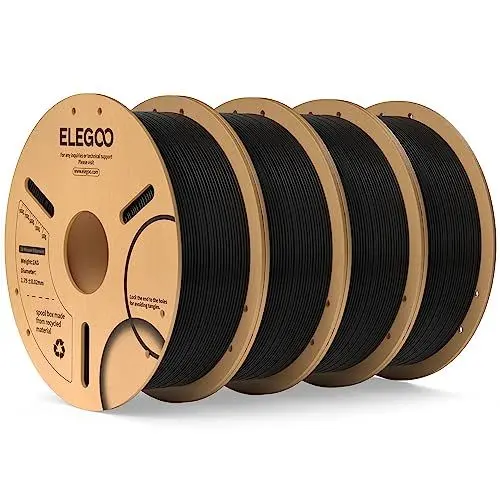 Produktbild: ELEGOO PLA Filament 1.75mm Schwarz 4KG, 3D Drucker Filament Maßgenauigkeit +/- 0,02 mm, 4kg Pappspule (8.8lbs) Filament-3D-Druckmaterialien Passt für die meisten FDM 3D-Drucker